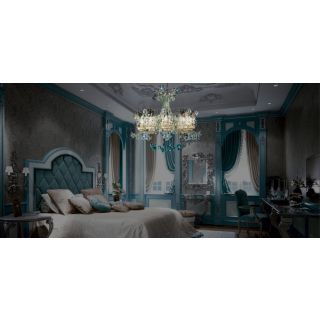 Mechini / Chandeliers / Coloured Bohemian Crystal and Crystal Lampshades L802/10