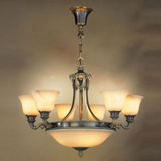 Mariner / Kronleuchter / Bronzeguss / Alabaster 18696