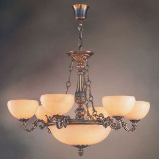 Mariner / Kronleuchter / Bronzeguss / Alabaster 18845