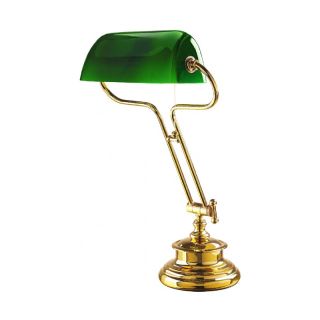 Vintage Bankers-Lampe aus Messing, hergestellt in Italien