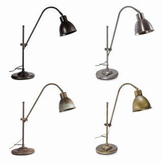 Moretti Luce / Vintage verstellbare Tischlampe / Schreibtischlampe im rustikalen und industriellen Stil