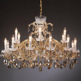 Preciosa / Kronleuchter Kristall in golden Luxus Stil / Roi