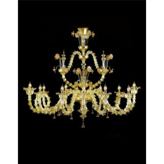 Italian Luxury Lighting / Chandeliers / Venetian Glass Gold 12-Light V7501 012