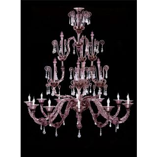 Italian Luxury Lighting / Chandeliers / Venetian Glass Violet 12-Light V7602 012 Amethyst