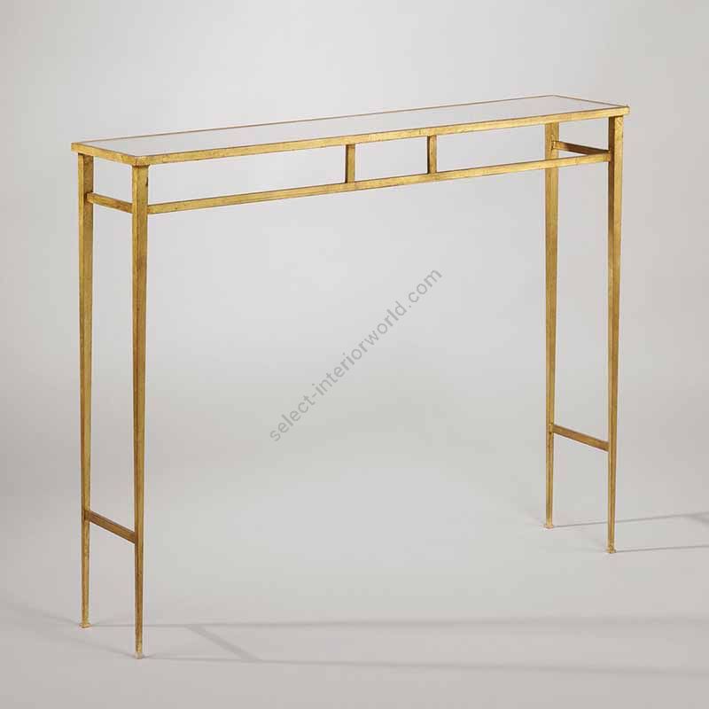 Console table / Gilt finish / Antiqued mirror top