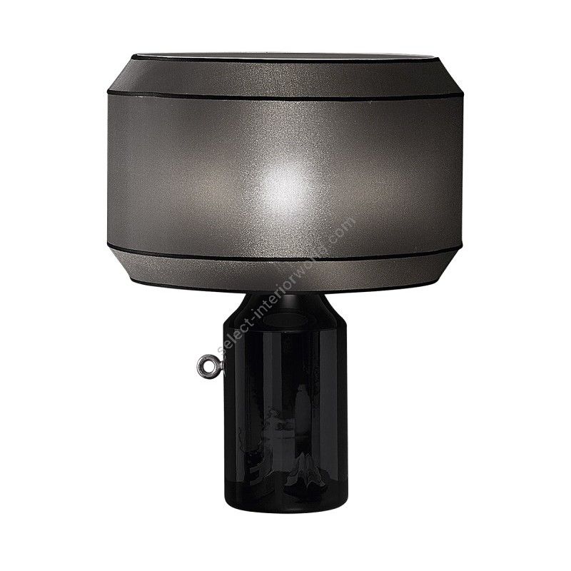 Table lamp / Iron Grey finish / Black ceramic base / Dark grey (Black) fabric lampshade