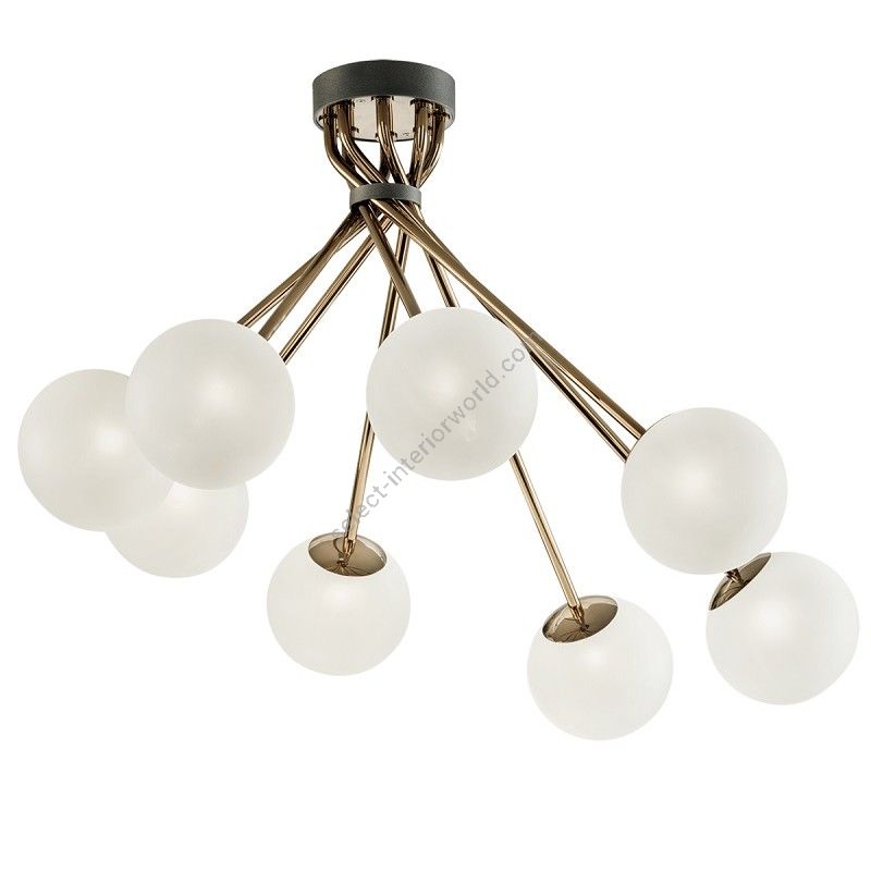 Ceiling lamp / Gold nickel – Anthracite finish / Satin glass