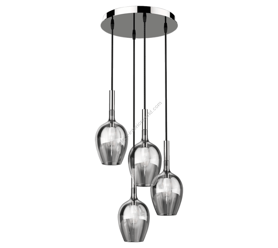Pendant lamp / Chrome finish / Transparent glass colour / 4 lights