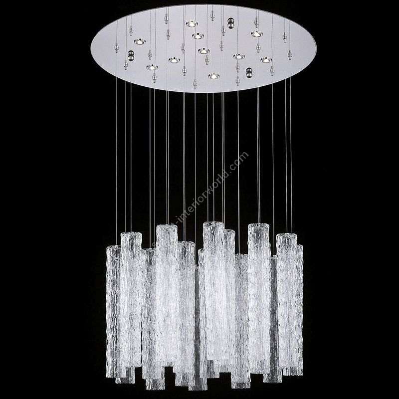 Clear glass, 10 lights (cm.: min. 50 - max. 90 x 70 x 70 / inch.: min. 19.7" - max. 27.6" x 23.6" x 23.6") number