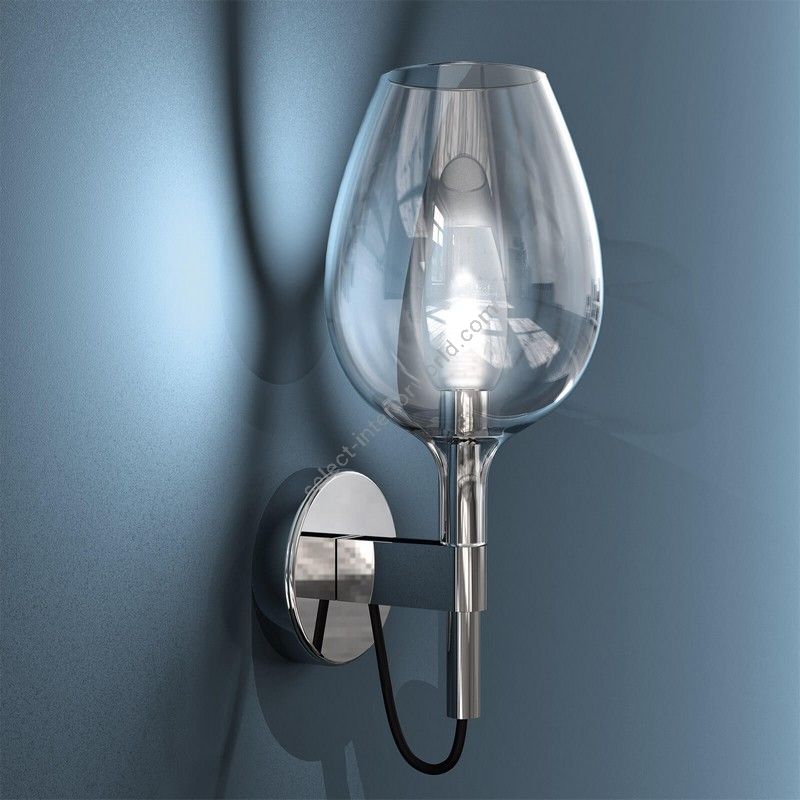 Wall lamp / Chrome finish / Transparent glass