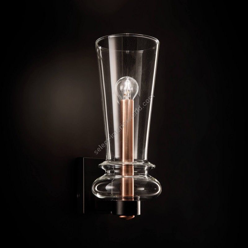 Brushed Copper - Matt Black Finish / Transparent Glass
