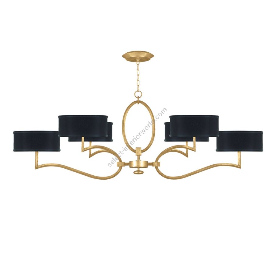 Gold Leaf / Black Fabric & Gold Inner Lining Shades - 780040-34