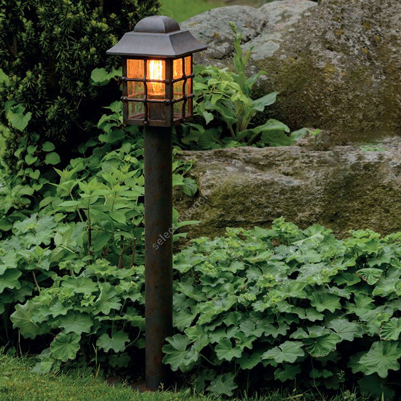Outdoor post lamp, classic lantern, water-resistant, Vintage finish