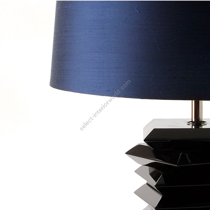 Shade: Midnight Blue Silk; Base: black lacquer