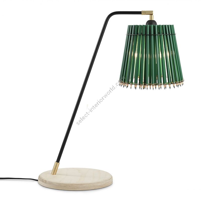 Green colour lampshade / Black stand