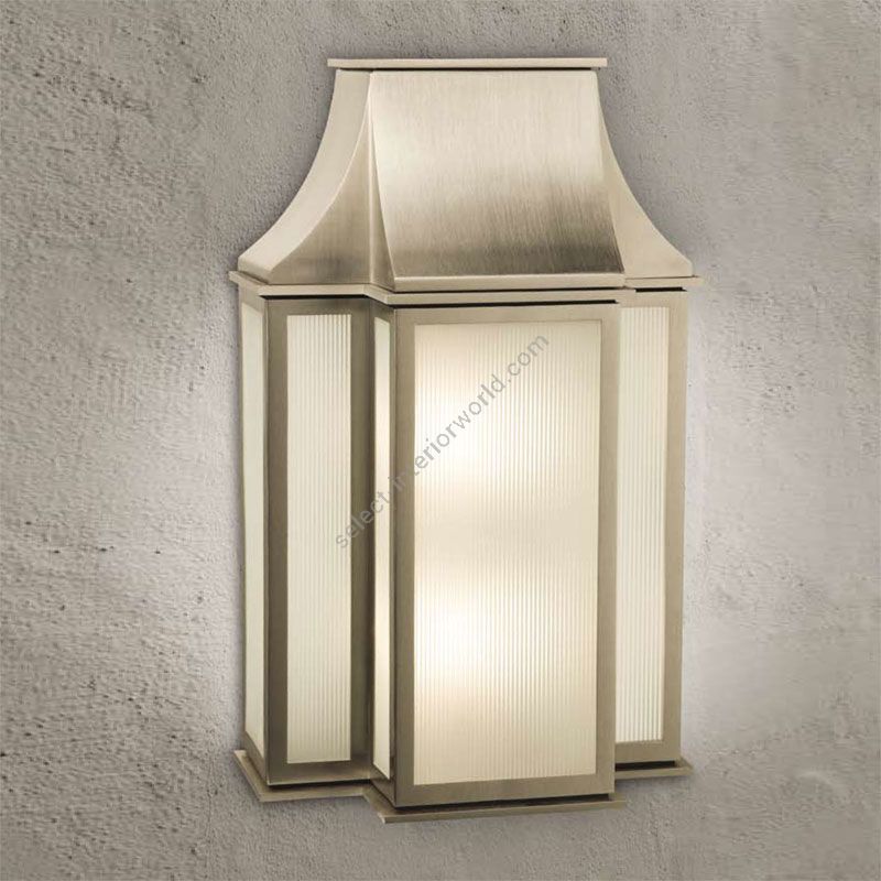 Satin Brass finish, Frosted Ribbed Glass (cm.: H 50.2 x W 30.5 / inch.: H 20" x W 12")