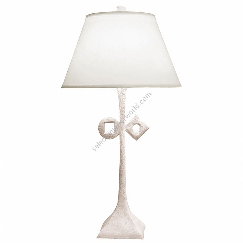 White patina finish / White linen lamp shade / With symbol