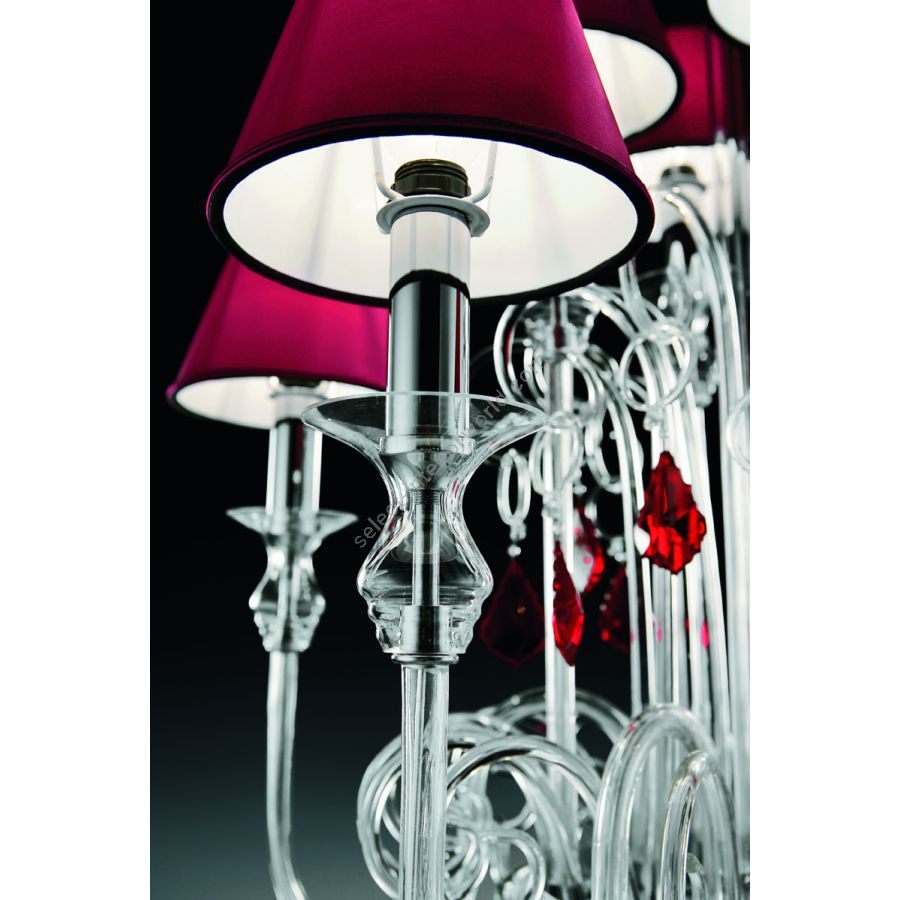 Lampshade - Red / Crystal Glass Drop Color - Red