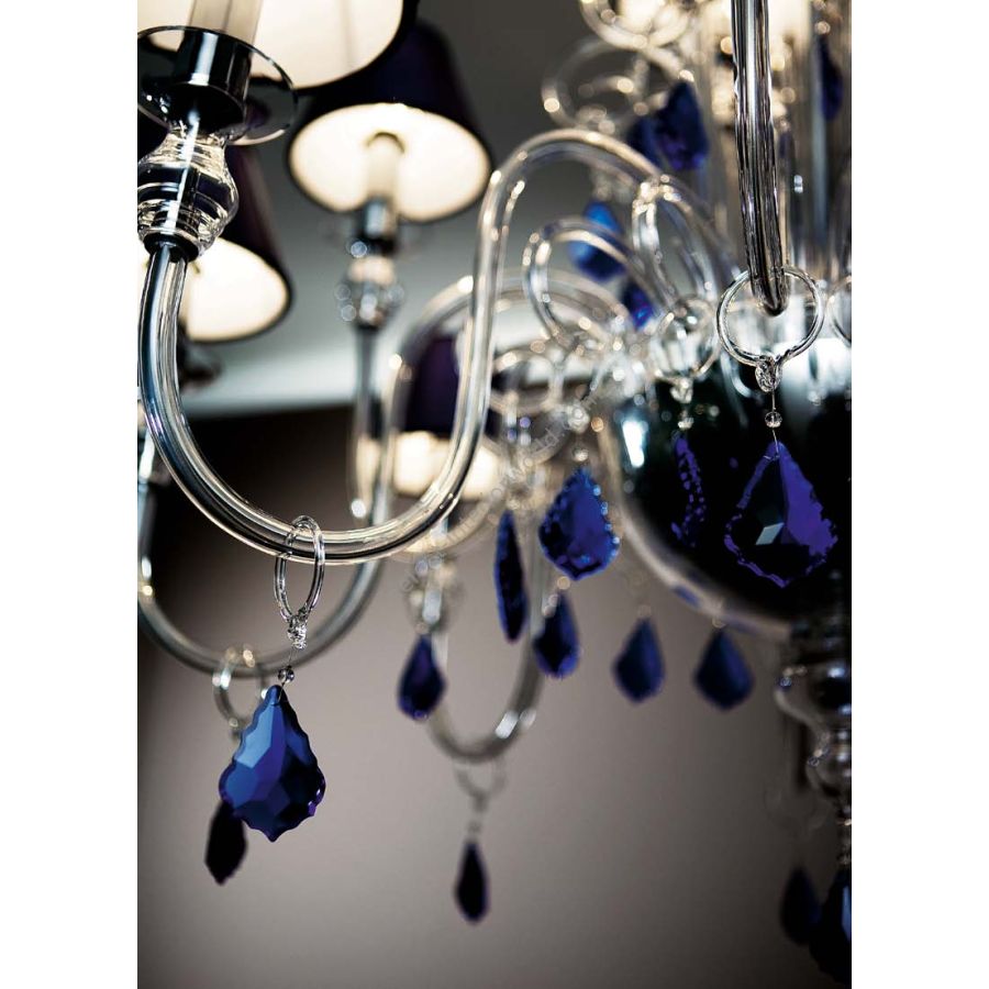 Lampshade - Blue / Crystal Glass Drop Color - Blue