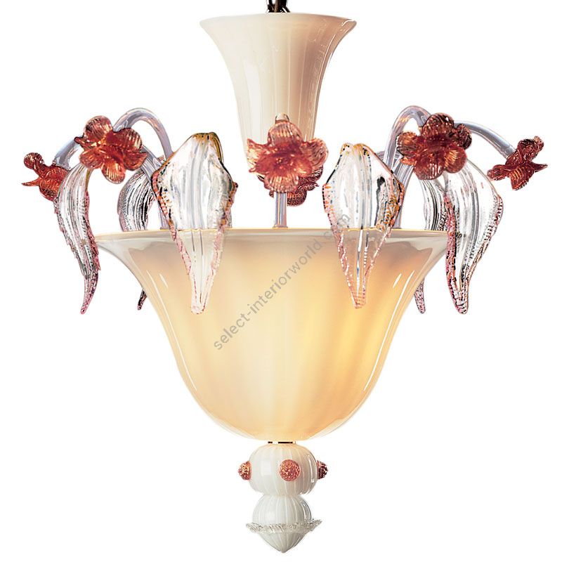 Glass colour: Milk-white / Ruby gold decorations