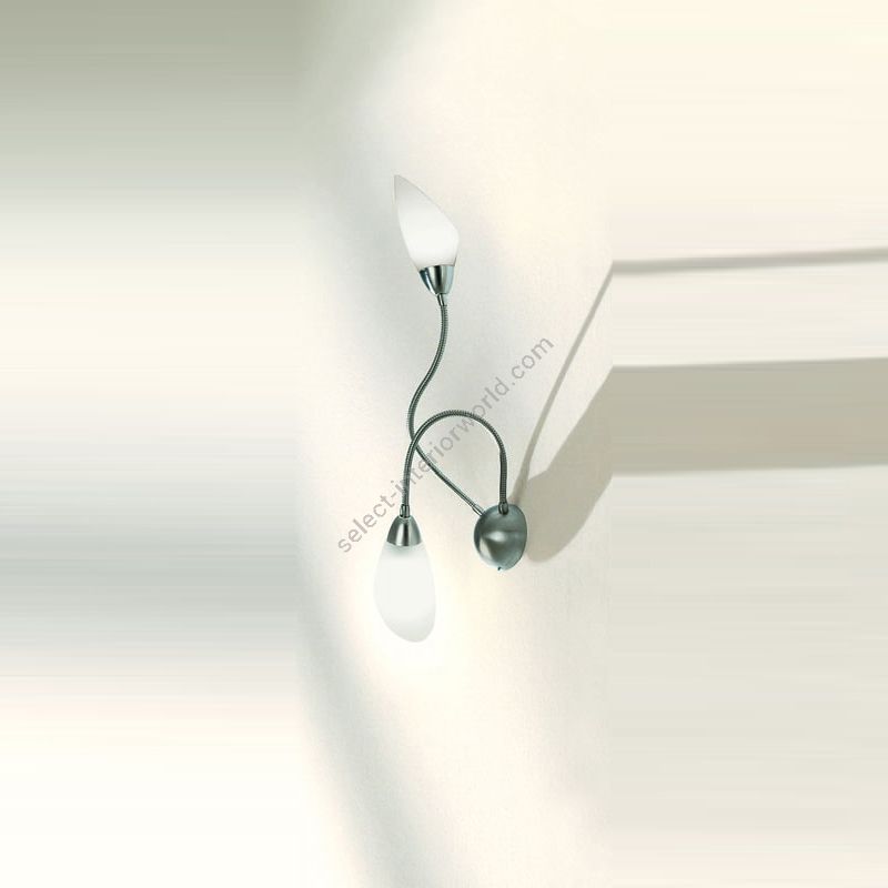 Wall lamp / Chrome finish / Satin white glass