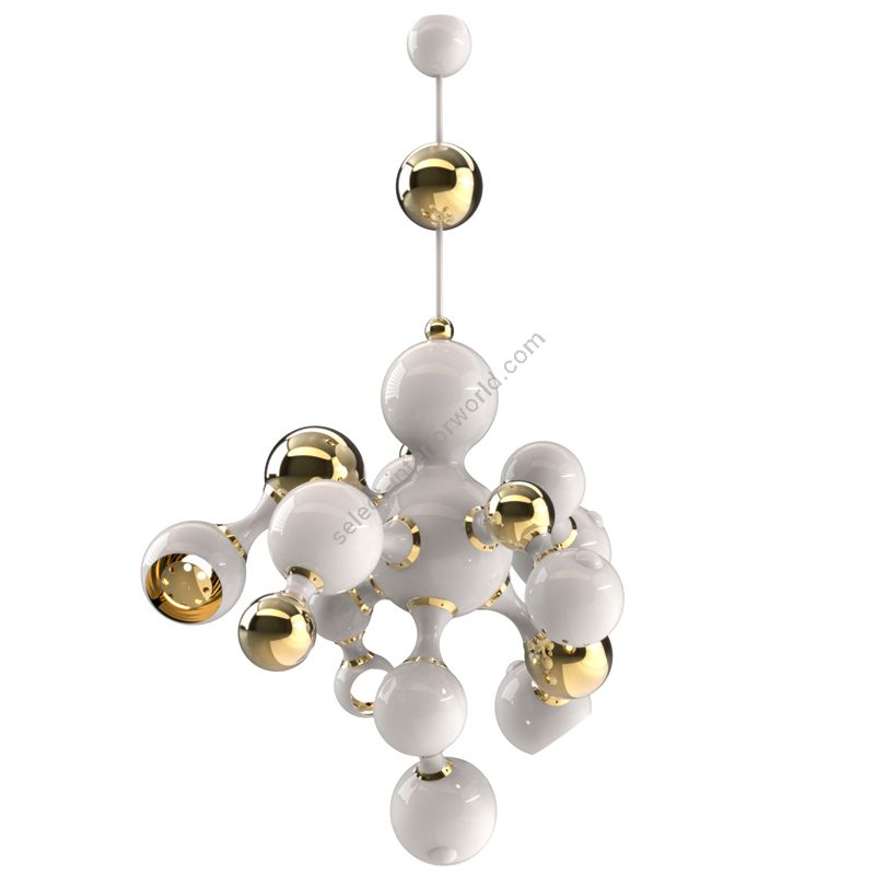 Finish: White lacquered and gold plated