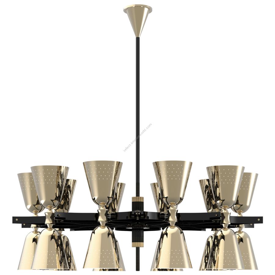 Charles 20 - Finish: Clossy Black (Body); Gold Plated & White Matte (shade)