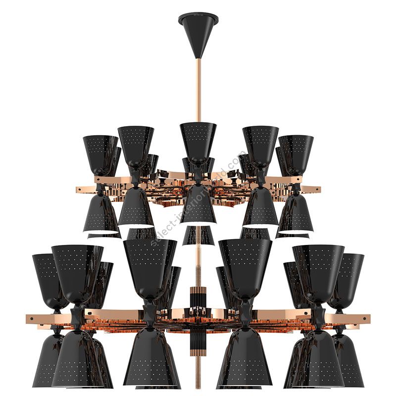 Charles 40 - Finish: Copper Plated (Body); Glossy Black & White Matte (shade)