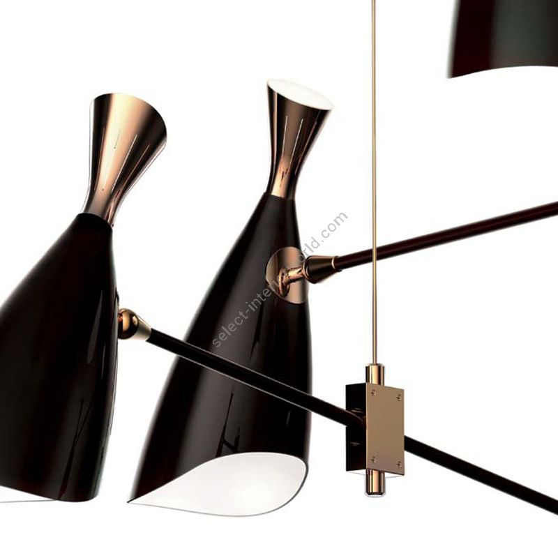 Finish: Body - Black Matte & Gold Plated; Shade - Glossy Black, Gold Plated & White Matte (inside)