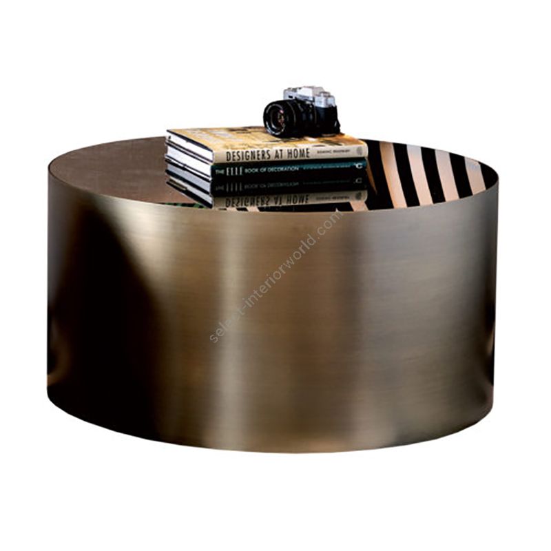 Finish Wooden base lacquered bronzed, Top Gloss black lacquered glass
cm.: H 40 x W 80 / inch.: H 15.74" x W 31.49"