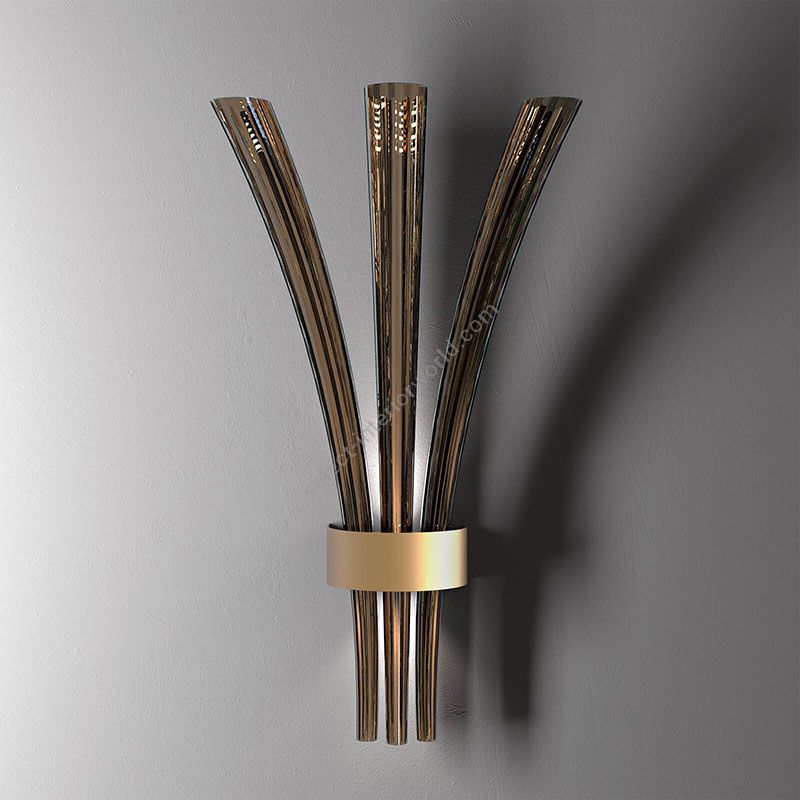 Dove colour glass, Brushed light gold finish