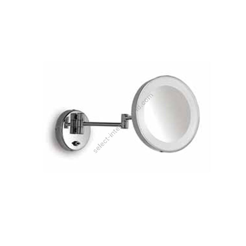 Magnifying mirror with light / Chrome finish