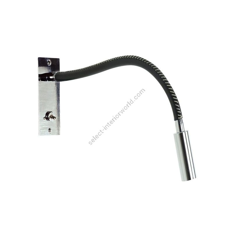 Chrome finish with black genuine leather