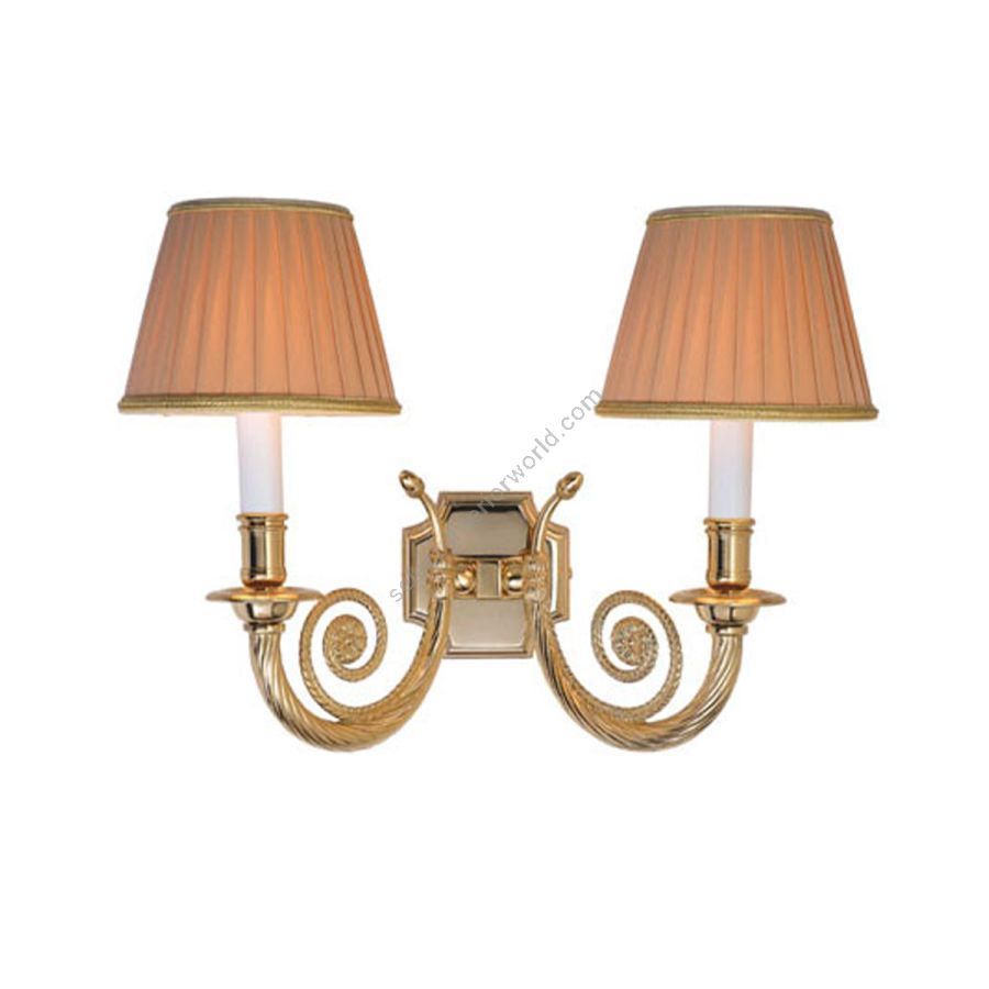 2-Light wall lamp / Polished brass finish