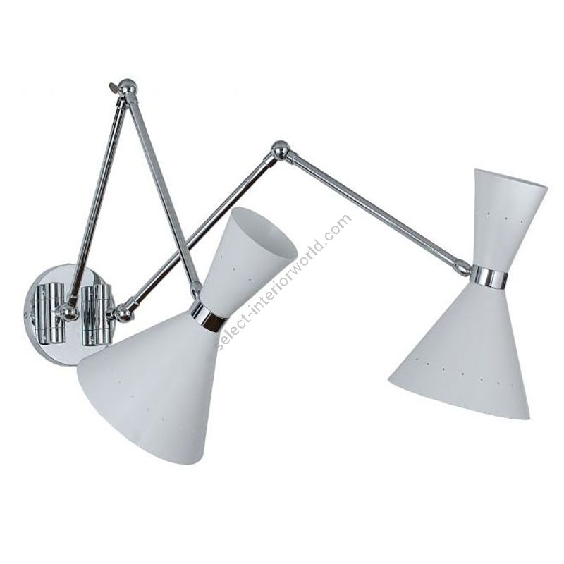 Brass chrome finish / White metal lampshades