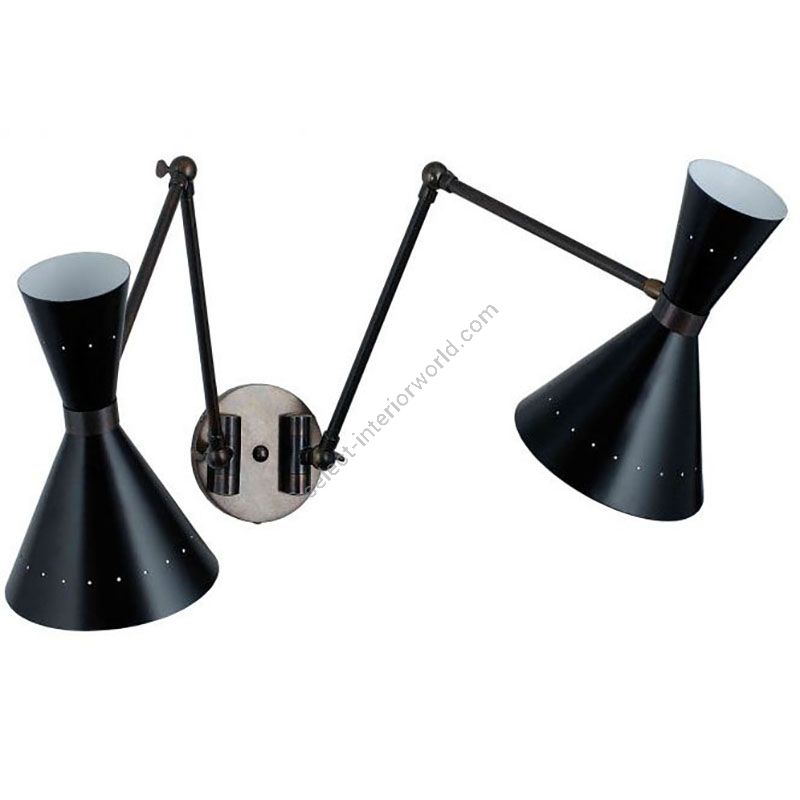 Brass dark brushed bronze finish / Black metal lampshades