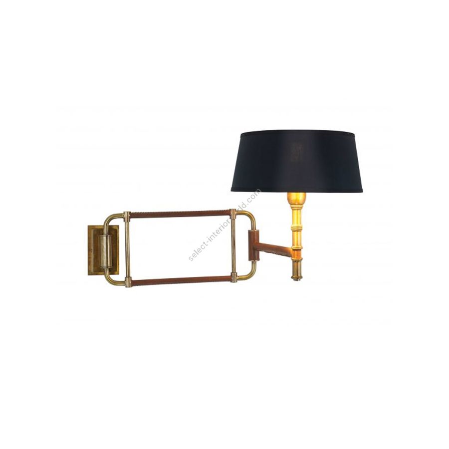 Wall Lamp Japanese Style with an exciting design / Bronze finish / Black fabric lampshade