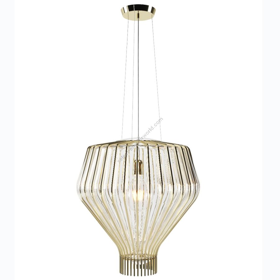 Gold finish, transparent glass lamp