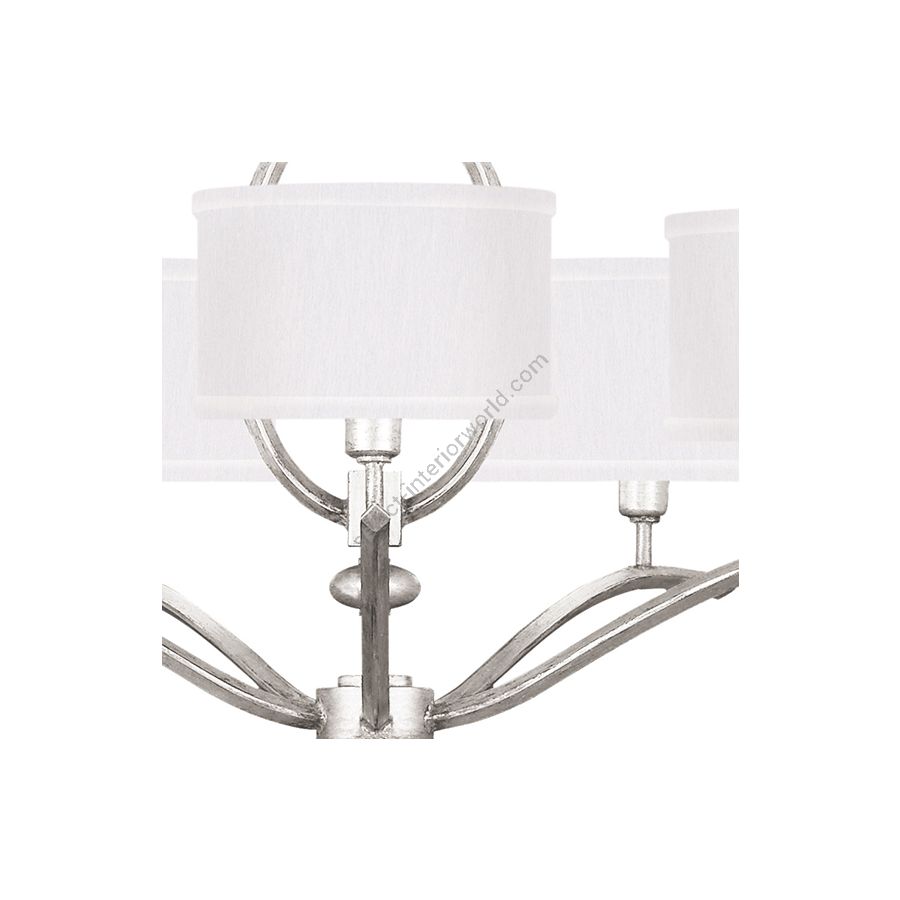 Silver Leaf / White Fabric Shades - 785440-41