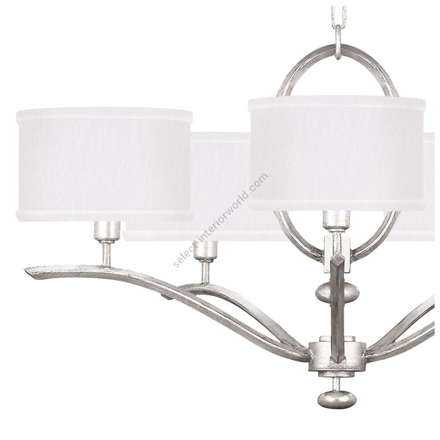 Silver Leaf / White Fabric Shades - 785440-41