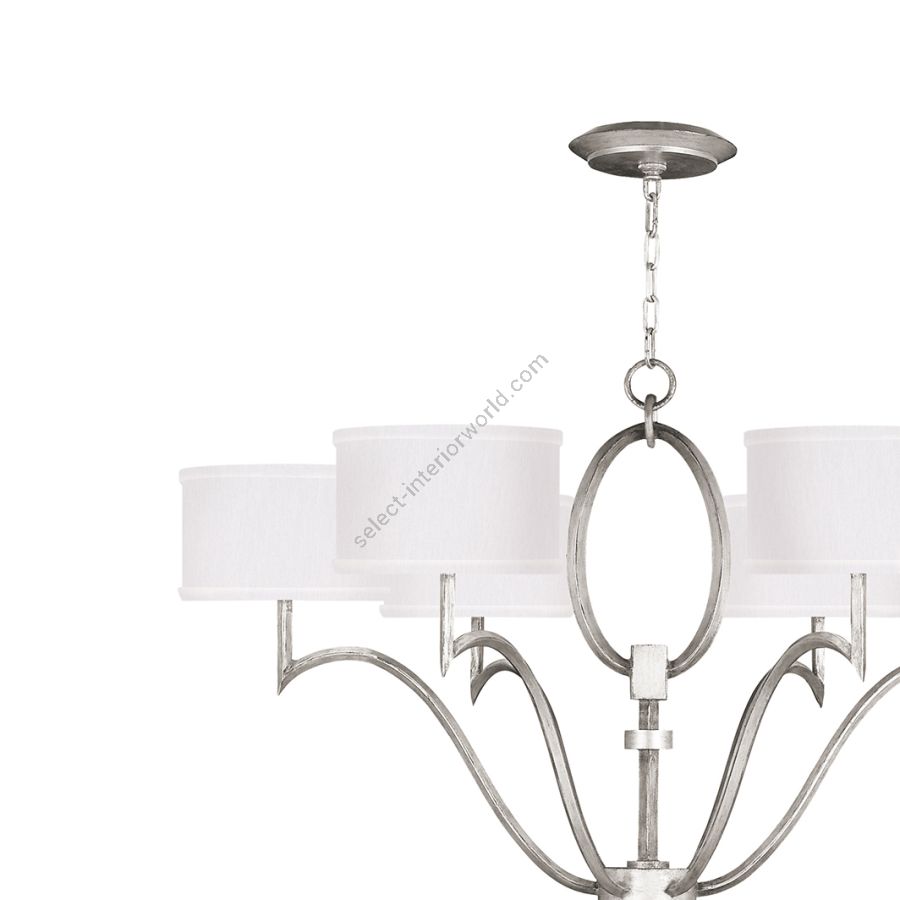 Silver Leaf / White Fabric Shades - 785840-41