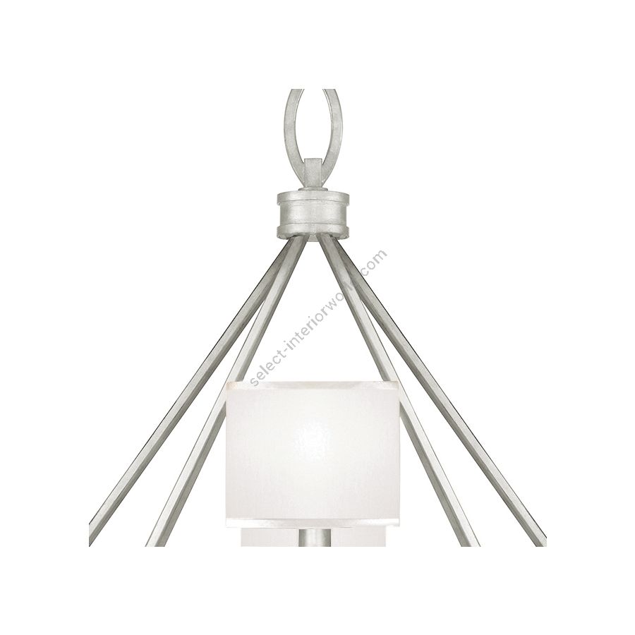 Silver Leaf / White Fabric Shades - 887640-41