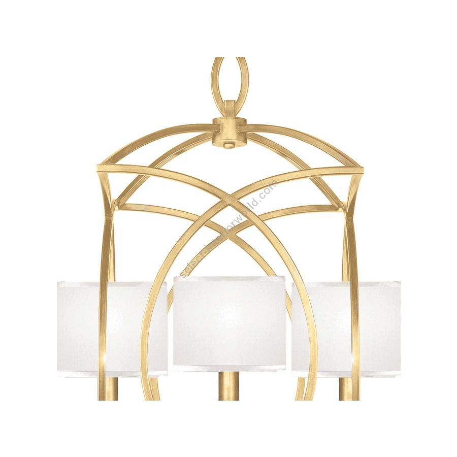 Gold Leaf / White Fabric Shades - 887740-310