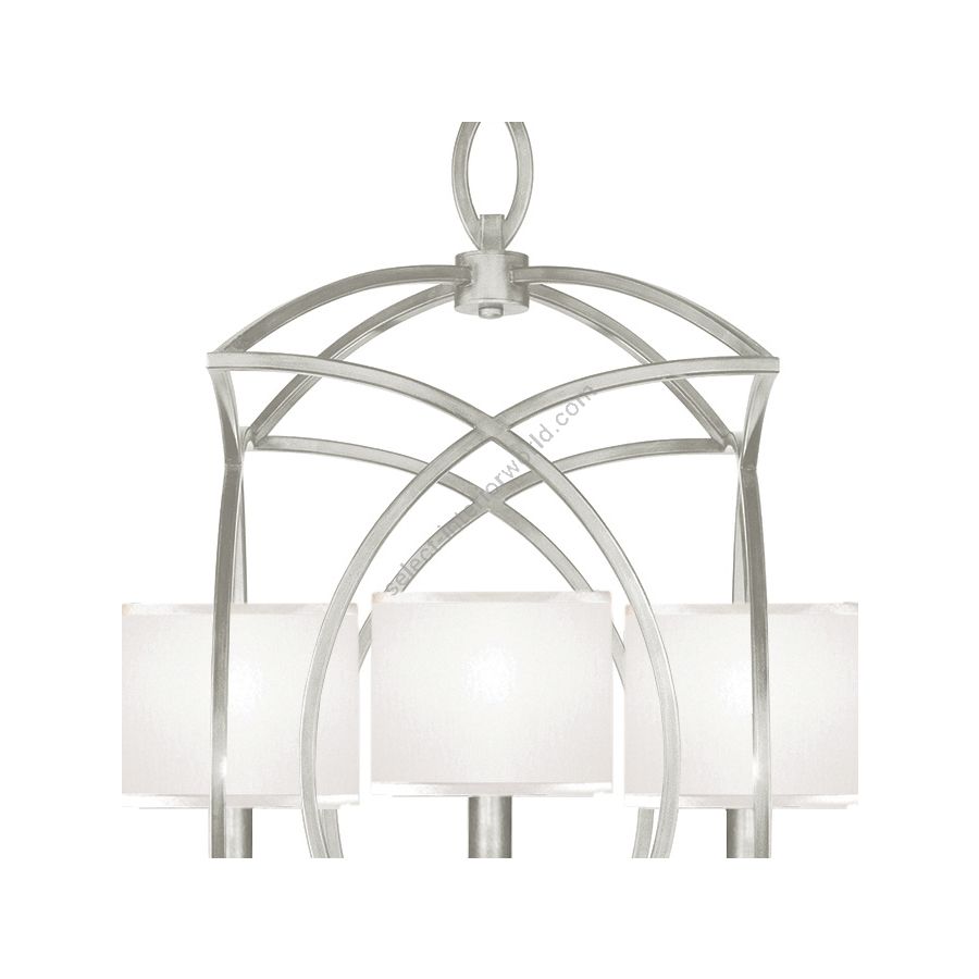 Silver Leaf / White Fabric Shades - 887740-41