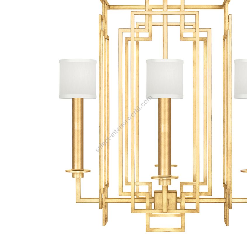 Gold Leaf / White Fabric Shades - 889040-310