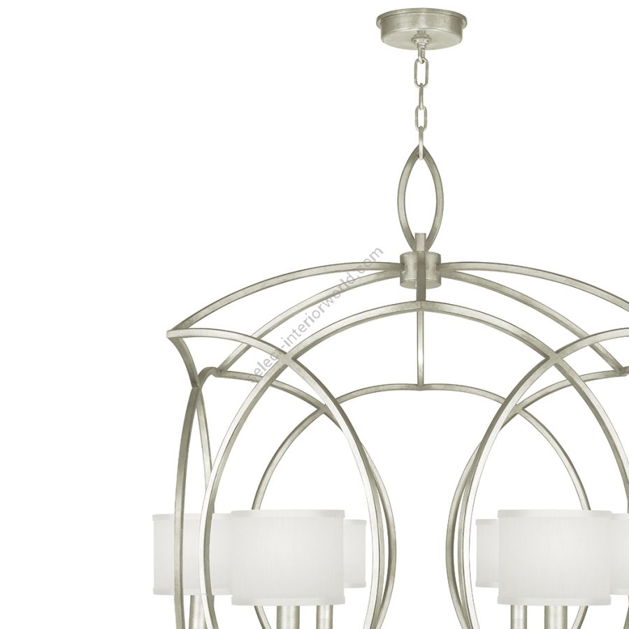 Silver Leaf / White Fabric Shades - 889840-41