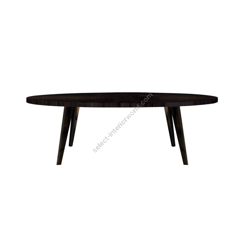 Dining table / Gloss Makassar Ebony (DOM100) top / Black gloss lacquered legs