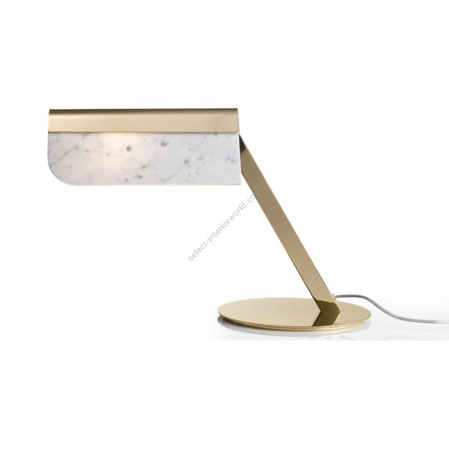 Table lamp / Soft Gold finish / White Carrara marble