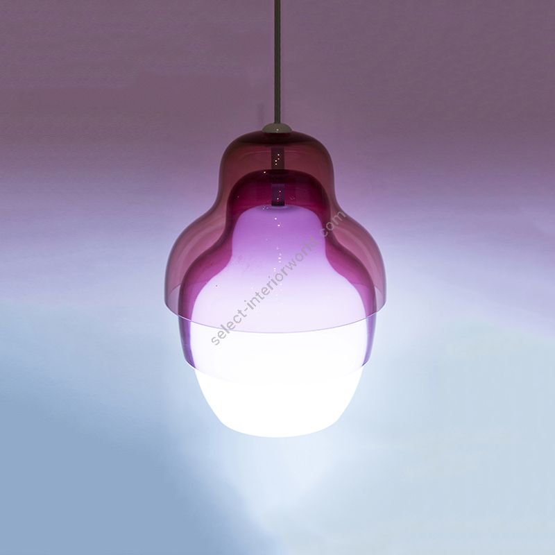 Suspension lamp / Red glass diffuser