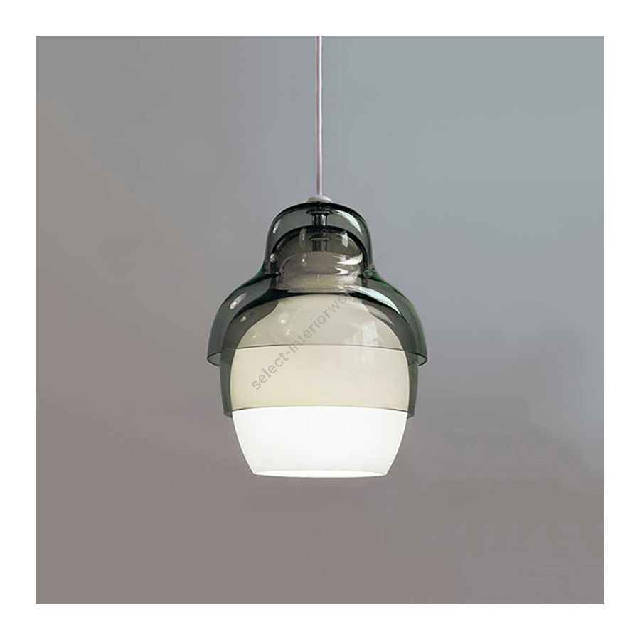 Suspension lamp / Grey glass diffuser